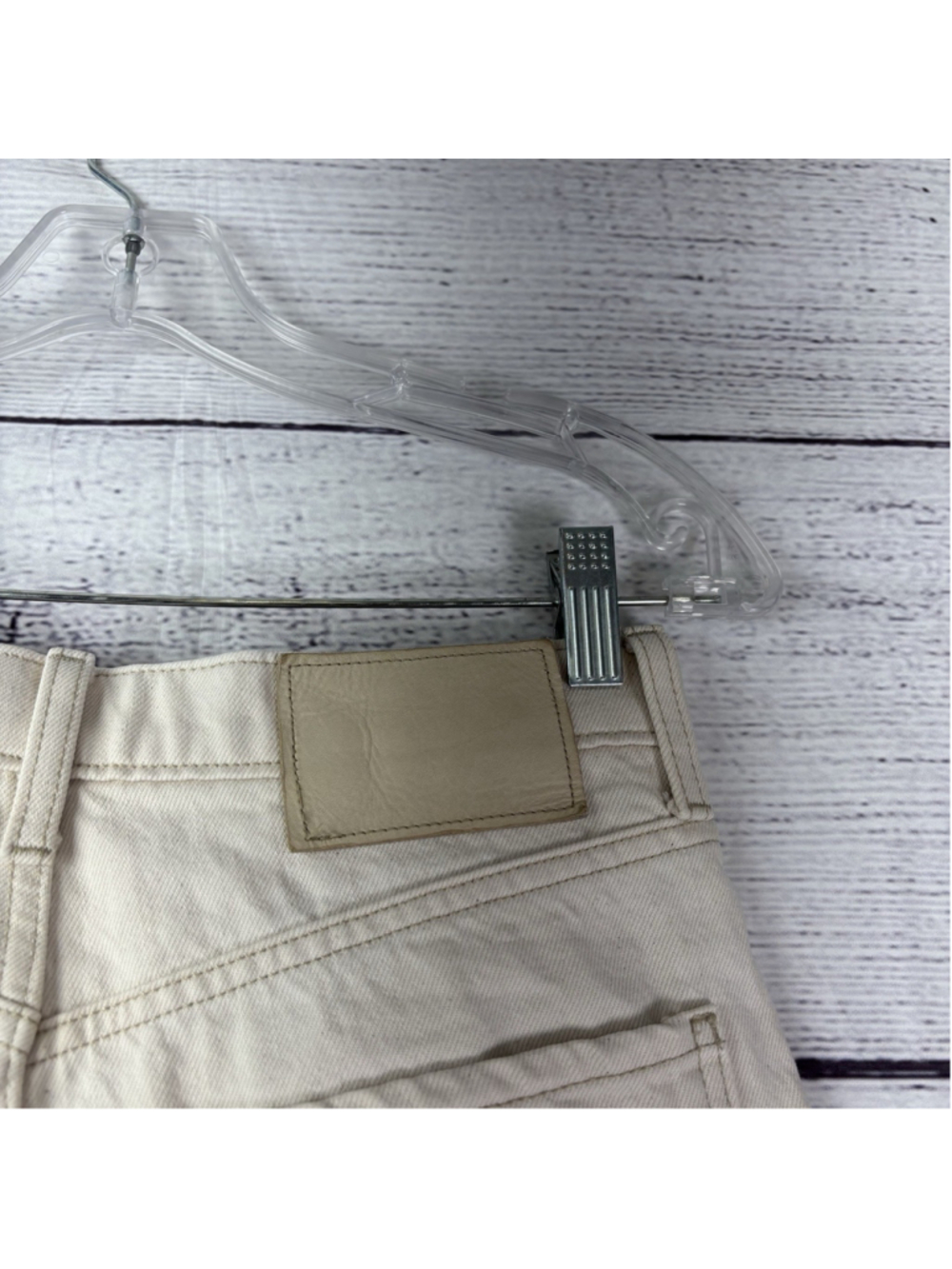 Banana Republic High Rise Rigid Wide Leg Jeans Off White Cream Denim Size 27P - Picture 6 of 10